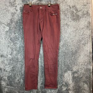 J. Hilburn Pants Mens 32x34 Maroon Chino Tapered Leg Cotton Casual Comfort